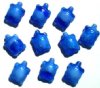10 19mm Transparent Sapphire Givre Turtle Beads